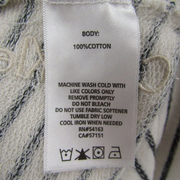 Calvin Klein Striped Hoodie Sweatshirt Womens Sz L Black/White Lightweight - Picture 8 of 10